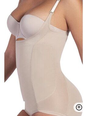 Curveez® Ultra Shaping Hip Hugger Bodysuit Shapewear Tan Beige Nude Sz XL